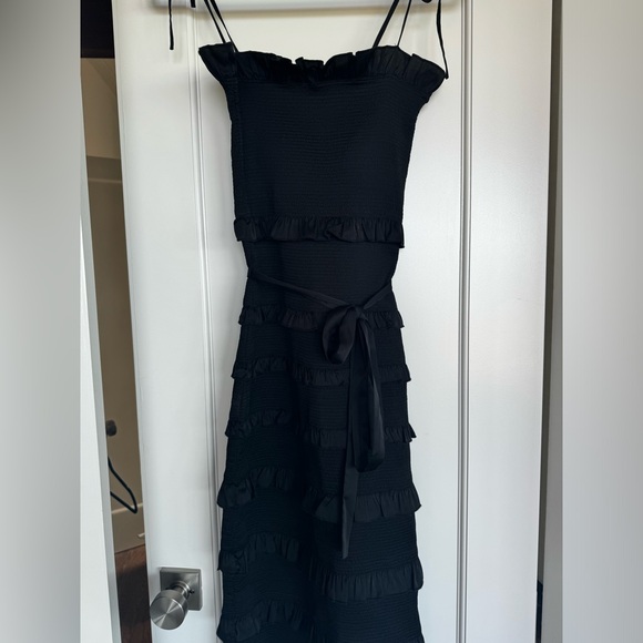 V. Chapman Lily Ruched & Ruffled Stretch Midi Dress - Picture 6 of 10